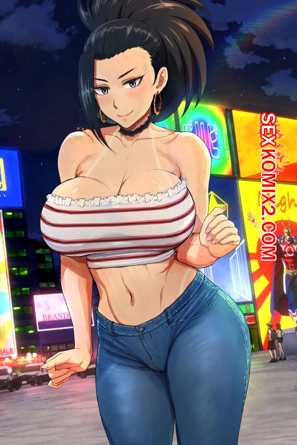 Порно комикс Академия. Momo Yaoyorozu. Krabby