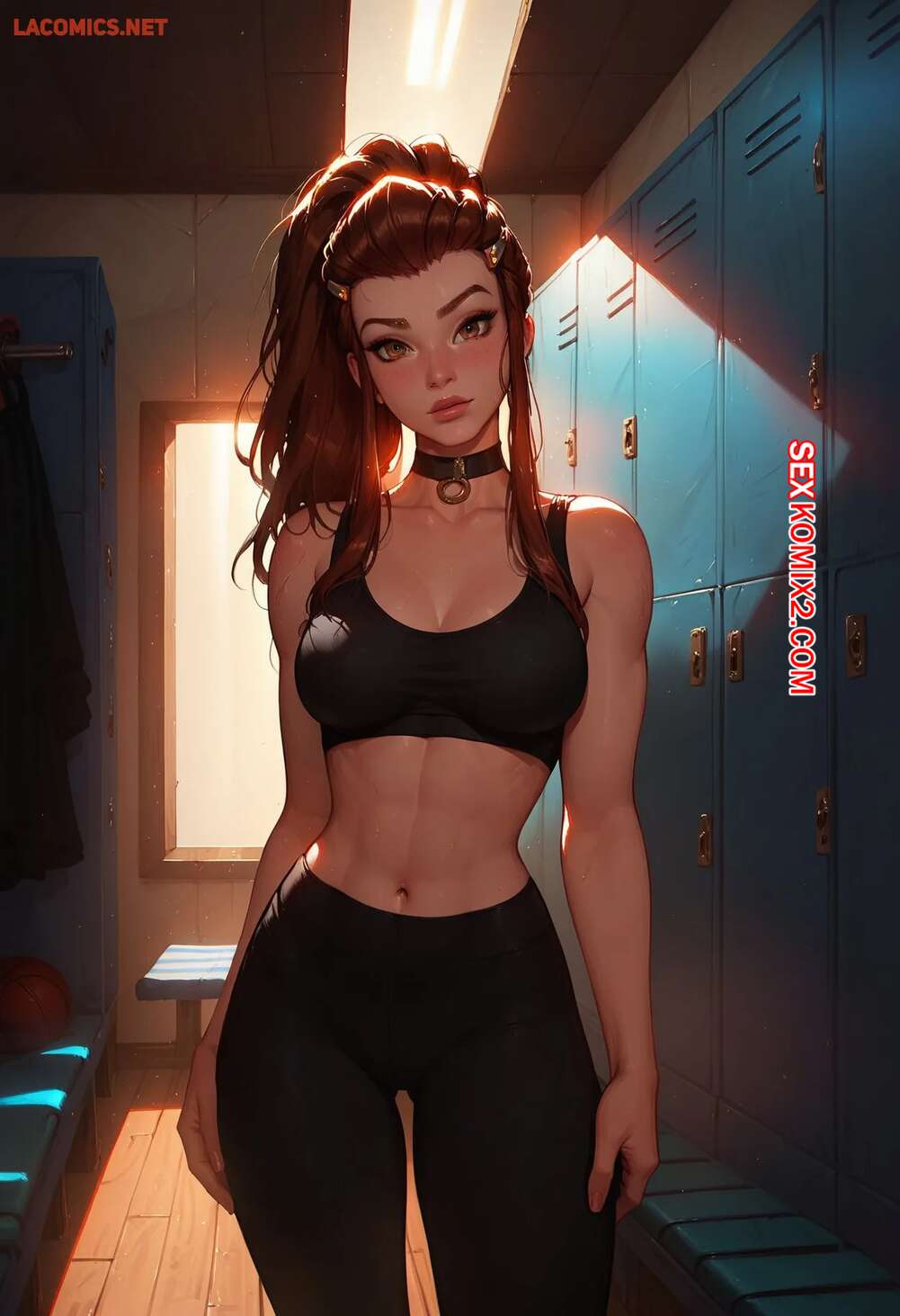 Порно комикс Brigitte in the Locker Room. LowFireStudios