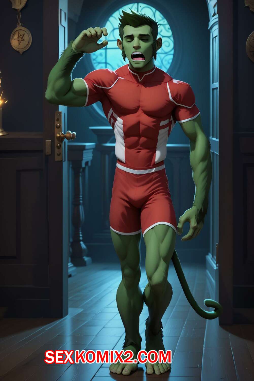 Порно комикс DC Comics. Во сне забрёл в комнату Рейвен. Polymorphed