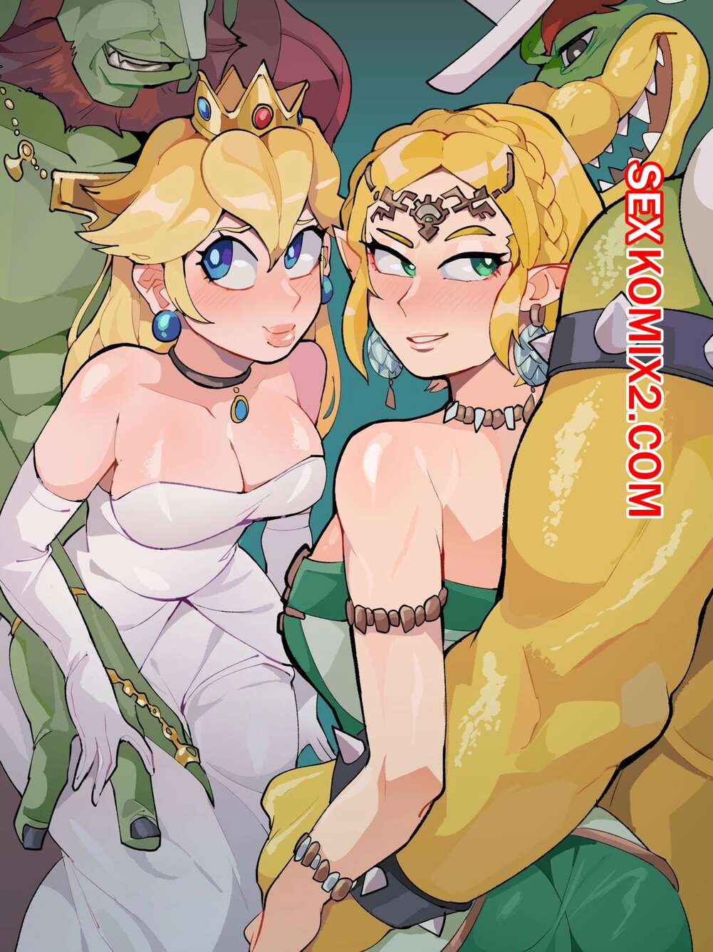 Порно комикс Марио. Смена принцесс. Switching Princesses. Differland