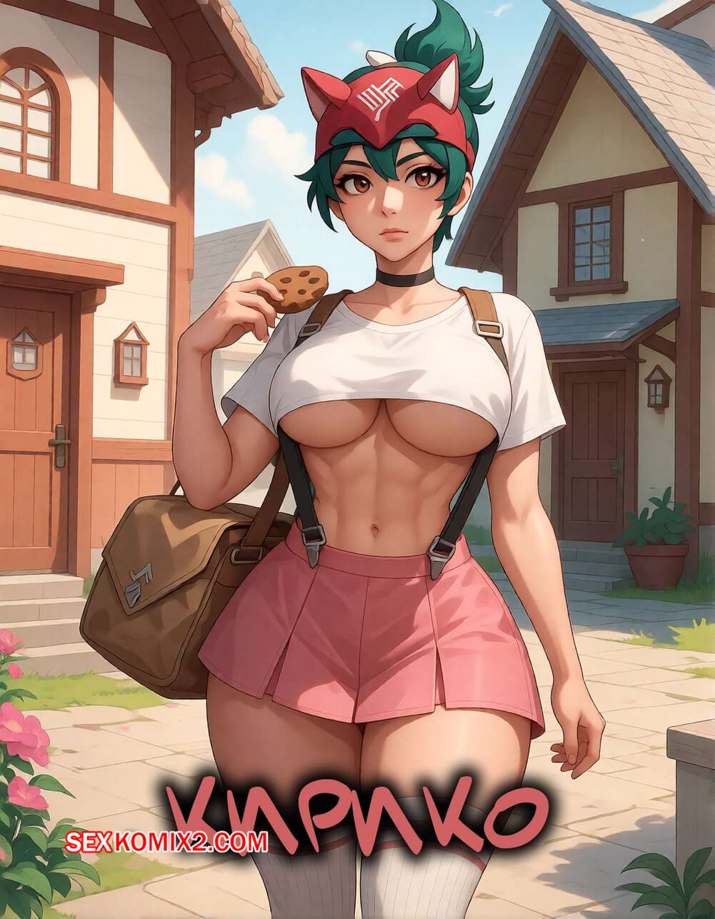 Порно комикс Overwatch. Кирико. Kiriko. Velzevulito.