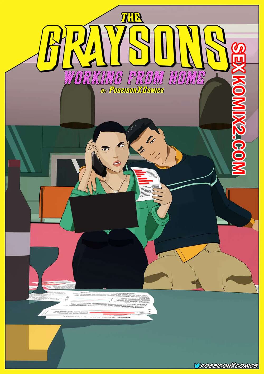 Порно комикс Работа из дома Грейсонов. The Graysons Working from Home. PoseidonX