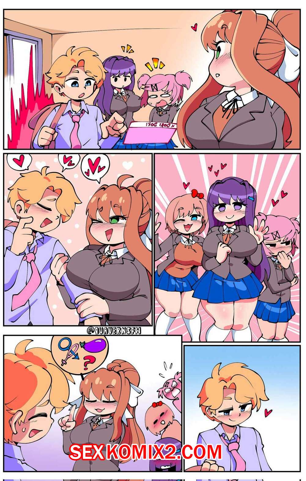 Порно комикс Senpai X DDLC Girls. Quaver